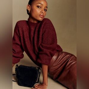 NWT Sezane Otis Jumper Burgundy - Size L